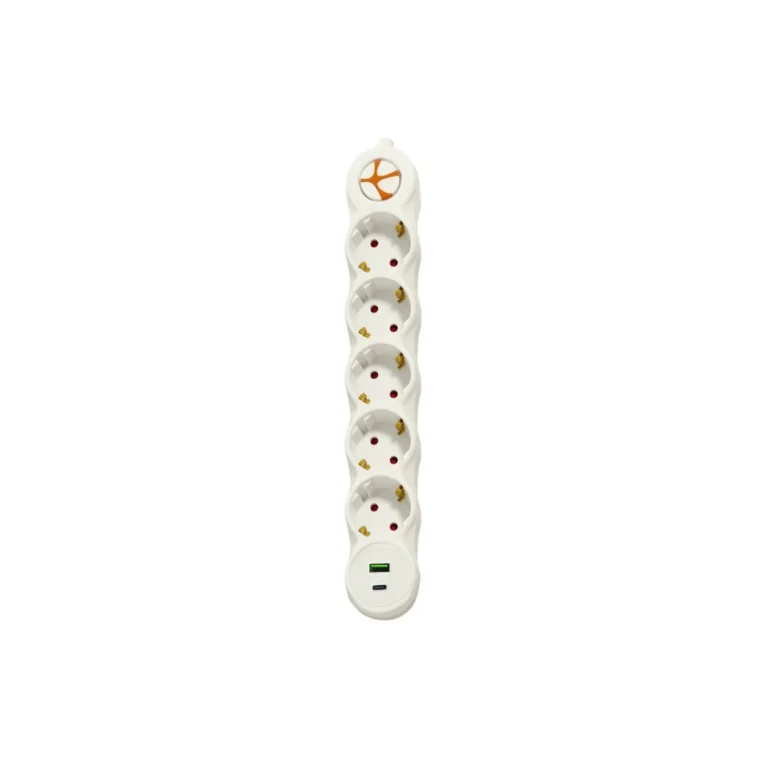 Tunçmatik Powerstrip5 Plus Anahtarlı Grup Priz 5'li 1,5 m (Type-C + USB)
